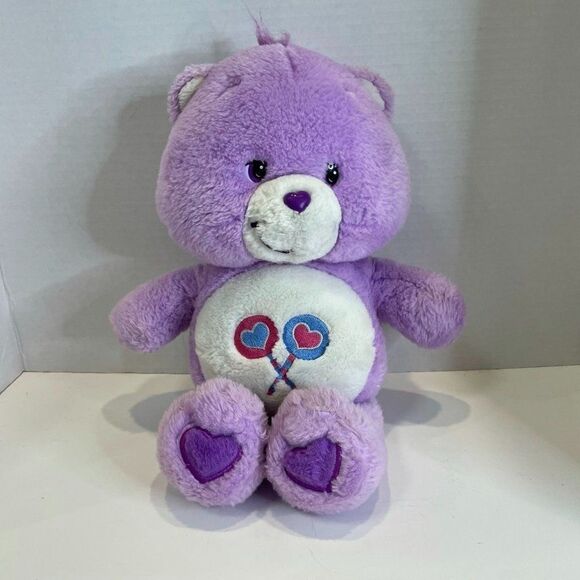 Care Bears Talking Share Bear 2003 Purple 12" Plush - Picture 1 of 5